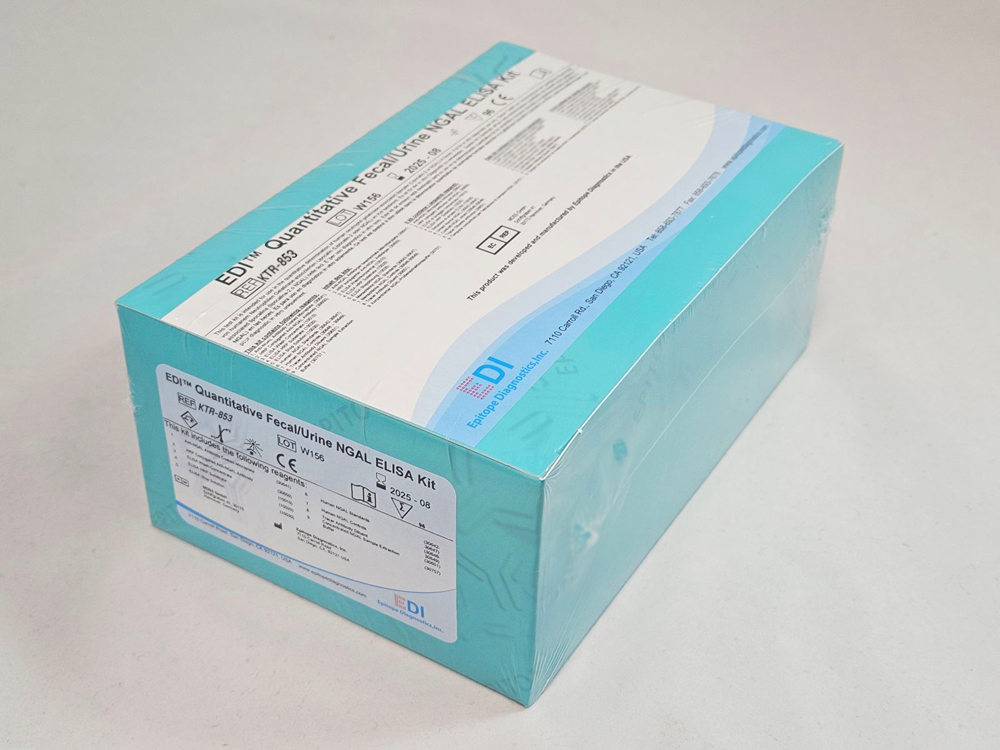 The Epitope Diagnostics Human Fecal NGAL (LCN2) ELISA kit box.